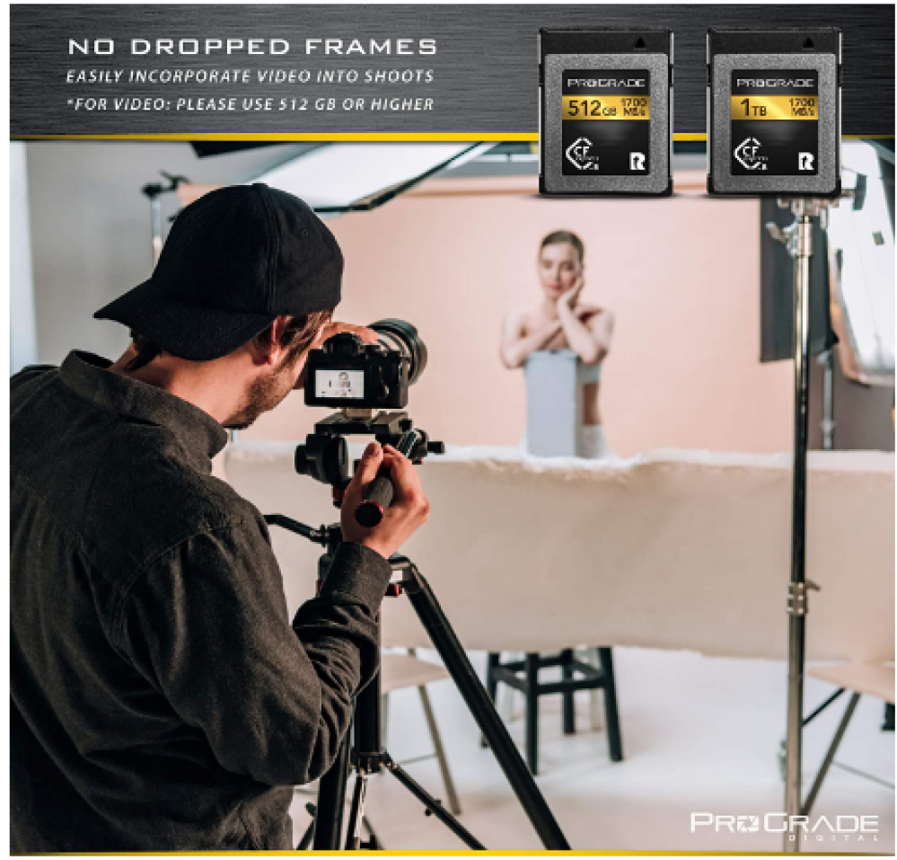 بطاقة ذاكرة برو جريد الرقمية 256GB سي اف اكسبرس النوع B ذهبي