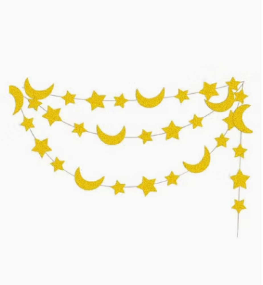 زينة معلقة على شكل هلال ونجمة رمضان 4متر