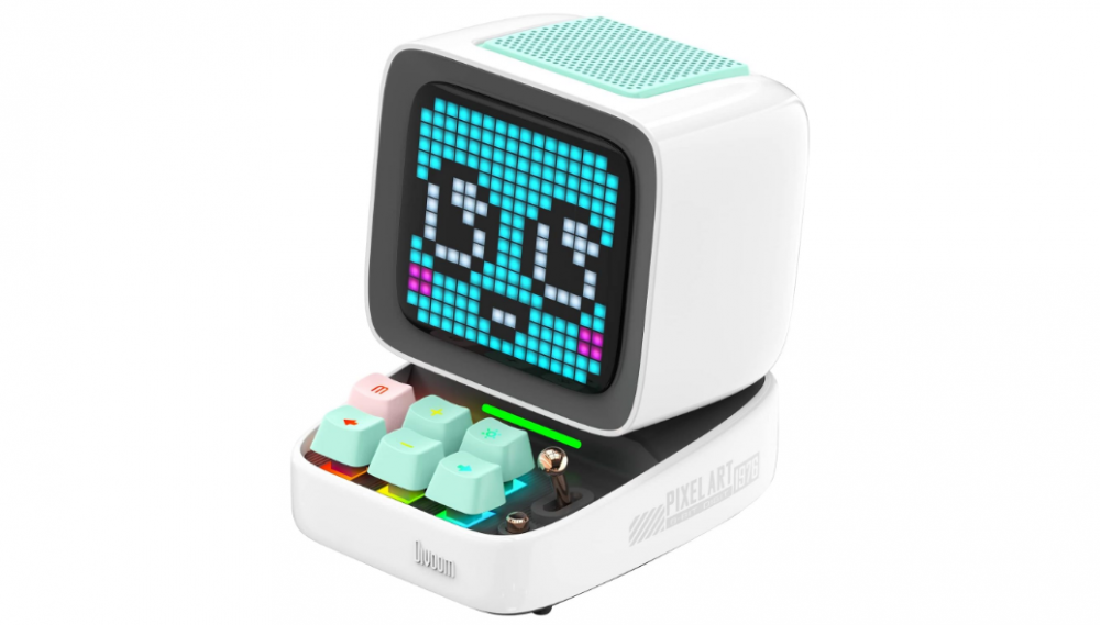 مكبر صوت محمول يعمل بتقنية البلوتوث محمول للالعاب بكسل ارت مع تطبيق تحكم ولوحة امامية 1616 LED ابيض من ديفوم