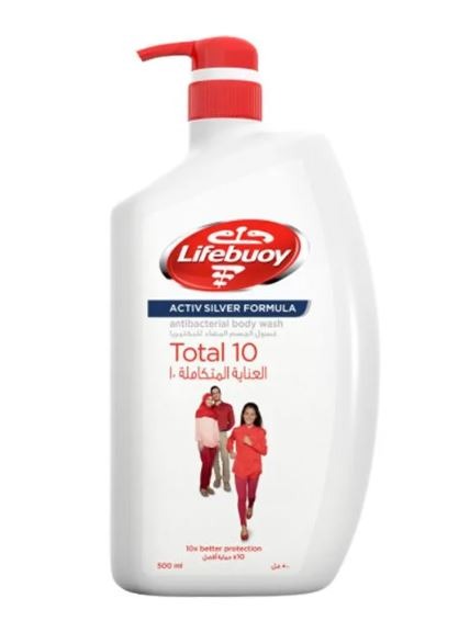 غسول للجسم من Lifebuoy مرطب وحماية العناية المتكاملة 500 مل