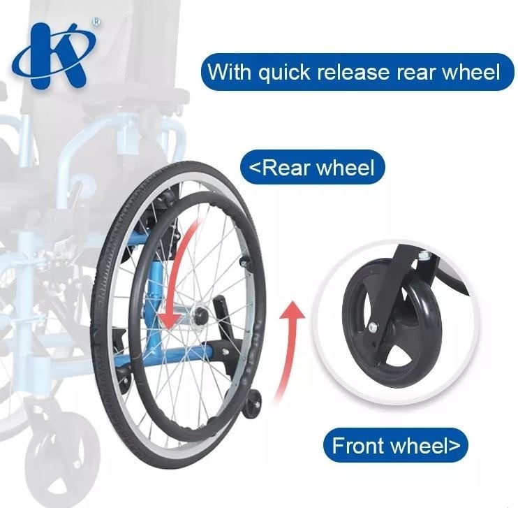 كرسي طبي متحرك بي كير KY980LQ مقاس 35سم خفيف قابل للطي