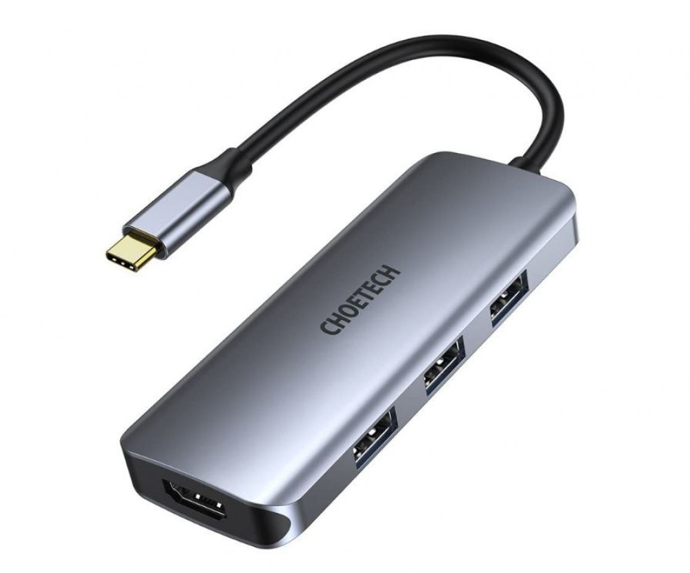 تشوتيك موزع USB من تشويتيك HUBM19 7 في 1 رماديتشوتيك موزع USB من تشويتيك HUBM19 7 في 1 رمادي