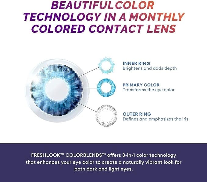 عدسات لاصقة شهرية فريش لوك بني بتقنية 3 في 1 زوج واحد