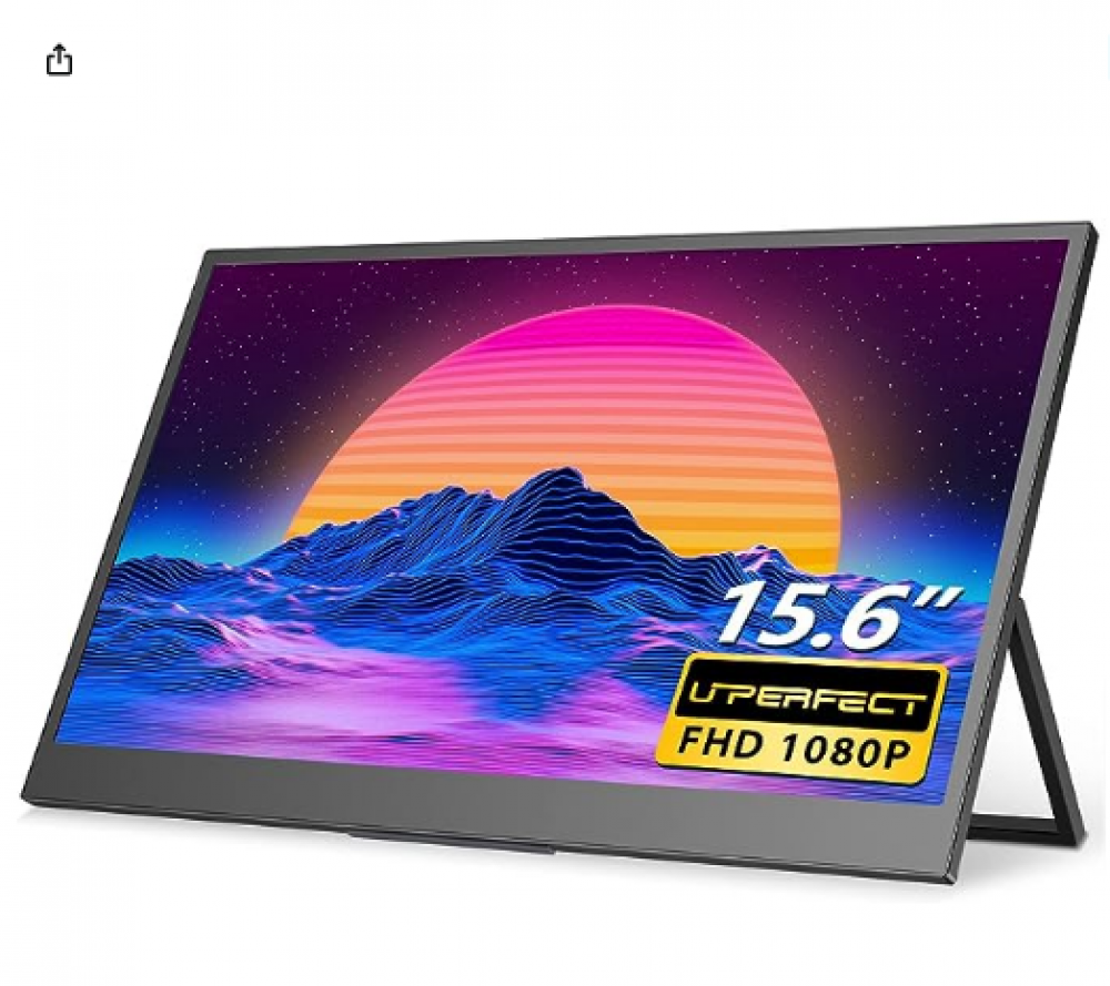 شاشة كمبيوتر العاب محمولة 2022 156 انش FHD 1080P HDR بدون اطار فائقة النحافة وخفيفة الوزن مع مسند قابل للطي فيسا بمنفذ HDMI ميني و2 USB C لسويتش ولابتوب وبلاي ستيشن 4 واكس بوكس من يو بيرفكت