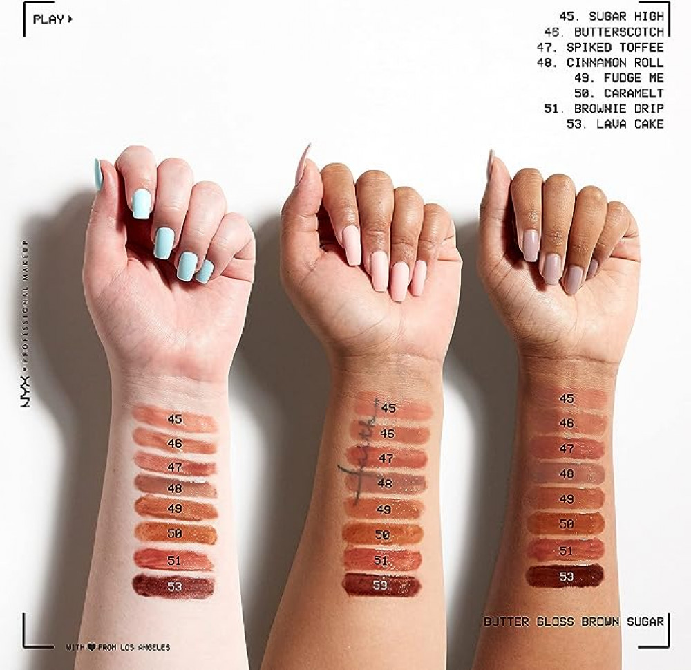 ملمع شفاه باتر غلوس بلون السكر البني من ان واي اكس بروفيشنال ميكاب غير لاصق- كراميلت (بني متوسط)