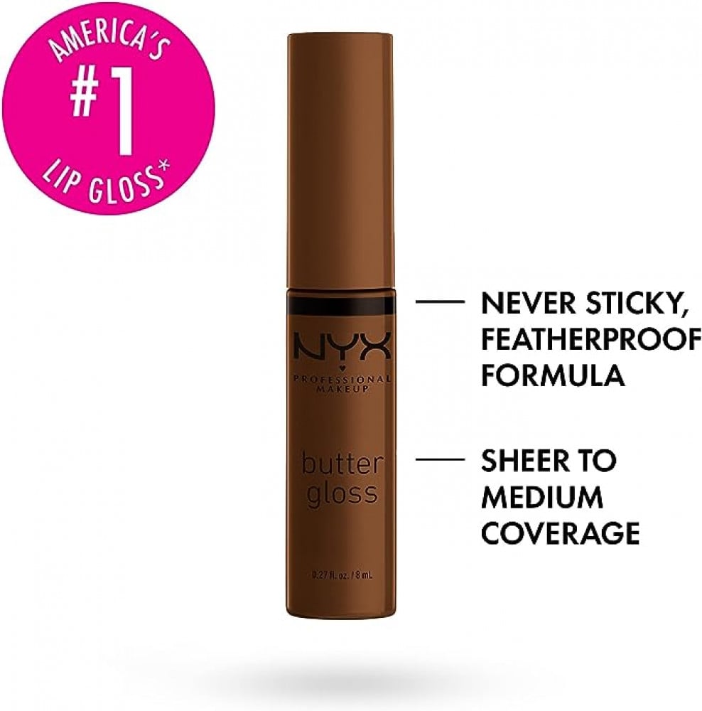 ملمع شفاه باتر غلوس بلون السكر البني من ان واي اكس بروفيشنال ميكاب غير لاصق كراميلت بني متوسط