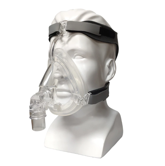 قناع CPAP كامل الوجه BMC متوافق BiPAP قابل للتعديل وسادة سيليكون مريحة
