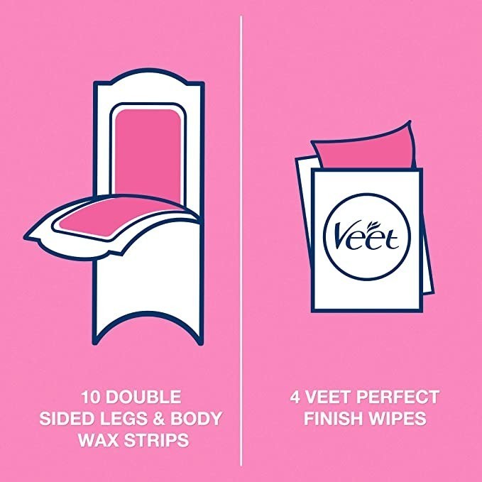 شمع لإزالة الشعر من Veet لبشرة عادية 20 شريط 80 غ
