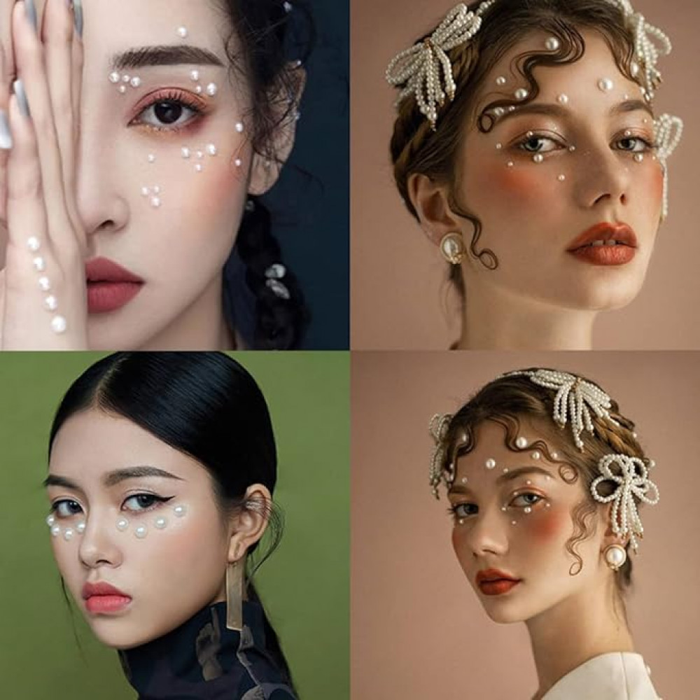 ملصقات تزيين الوجه أحجار كريستالية ذاتية اللصق 3 ورقات