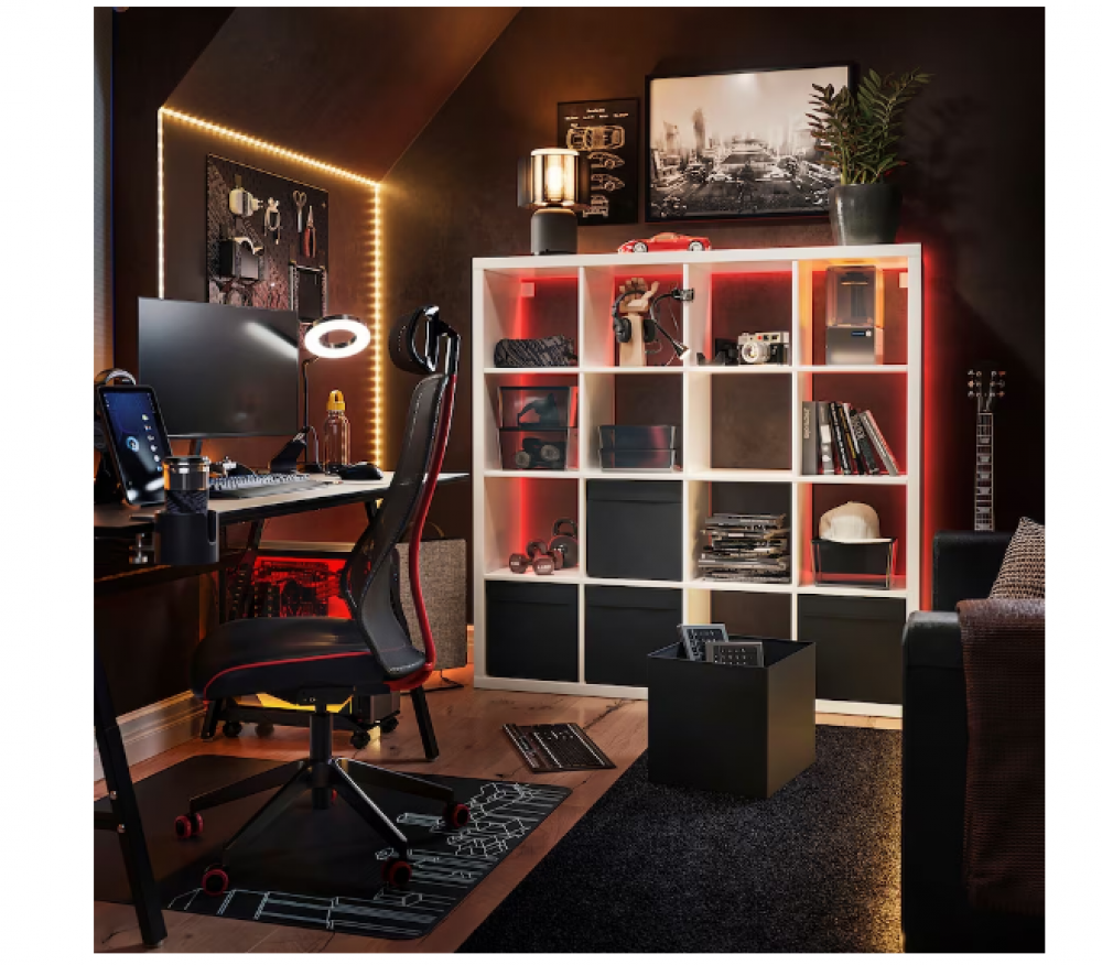 وحدة أرفف KALLAX من IKEA 16 خانة أبيض 147x147 سم قابلة للتجميع