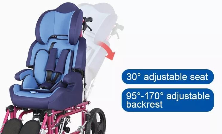 كرسي متحرك للشلل الدماغي للأطفال KY958LC-C-35 ألومنيوم مبطن 35 سم