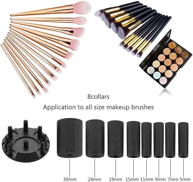 ماكينة تنظيف فرش مكياج كهربائية دوارة من DMG منظف ومجفف 8 أطواق