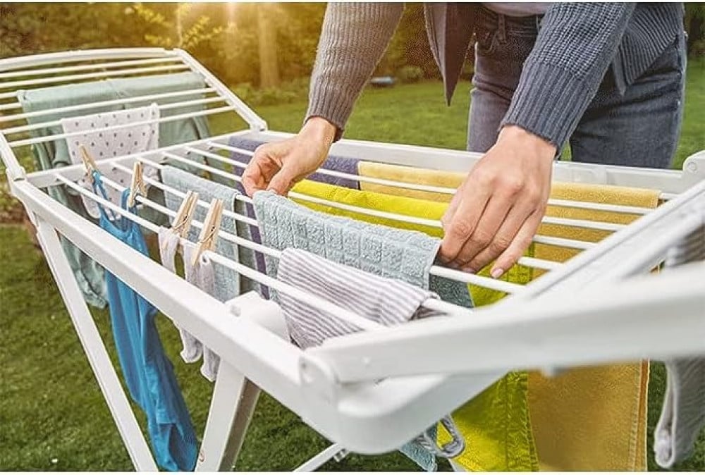 رف حامل تجفيف ملابس من فيليدا مصنوع من خليط الومنيوم وستيل، ابيض