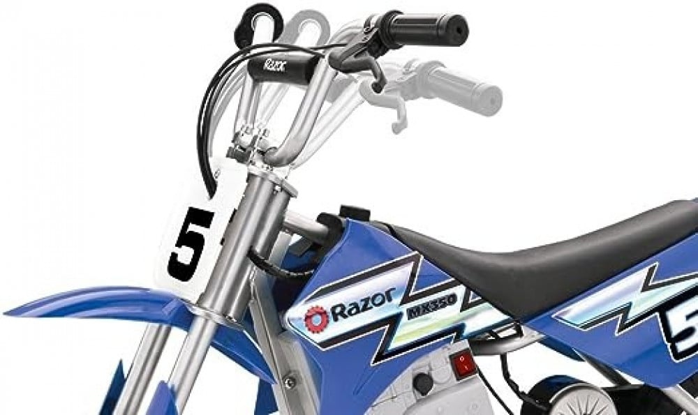 دراجة ترابية MX350 ديرت روكيت تعمل بالكهرباء بتصميم دراجة موتوكروس ترابية اصلي ودفع خلفي وعزم دوران مرتفع ومحرك بسلسلة للاطفال بعمر 13 سنة فما فوق من ريزر