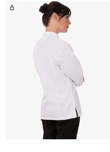 معطف شيف نسائي من Chef Works بتصميم نحيف ووزن 4.6 أونصة