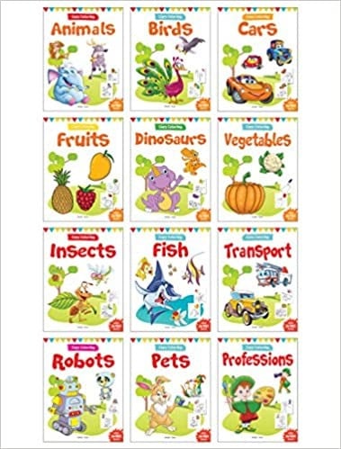 Colouring Books For Kids (Pack Of 12 Books For Chi...