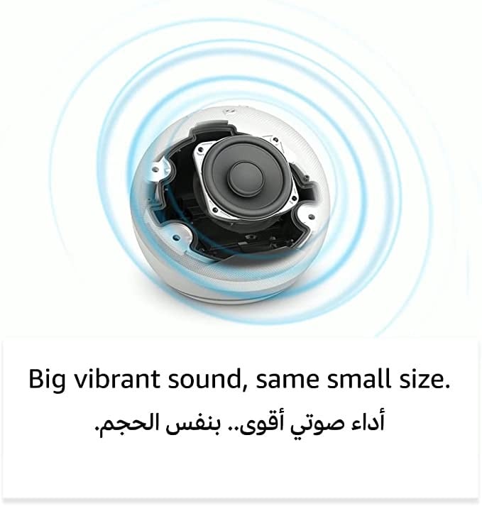 Echo Dot (الجيل الخامس) | سماعة بلوتوث ذكية مع أليكسا | استخدم صوتك للتحكم بالأجهزة المنزلية الذكية، وتشغيل تلاوة القرآن أو الموسيقى، وغيرها المزيد (متوفر الآن باللهجة الخليجية) | رمادي غامق مدة التجهيز 10 ايام