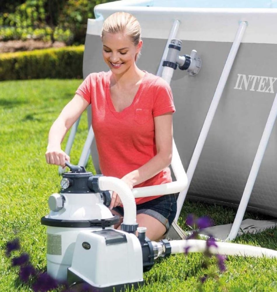 مضخة فلتر مسبح Intex INT26644 – 4500 لتر/ساعة بلاستيك أبيض