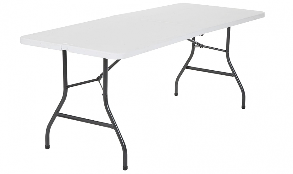 طاولة سينتر فولد قابلة للطي من كلاس، قياس 6 قدم، لون ابيض - CLDNBM09