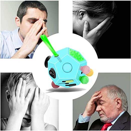 مكعب فيدجيت من دوديكاجون لتخفيف التوتر بحجم الجيب