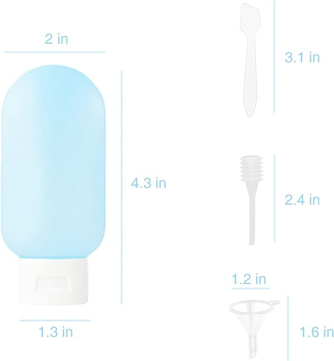 طقم زجاجات سفر لمستحضرات التجميل مانع للتسرب 11 قطعة