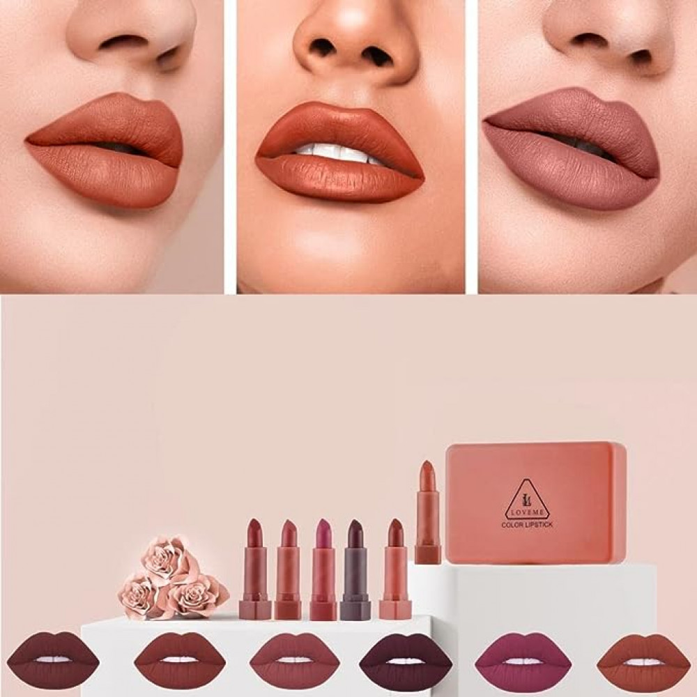 مجموعة احمر شفاه كريمي من لوف مي، 6 الوان
