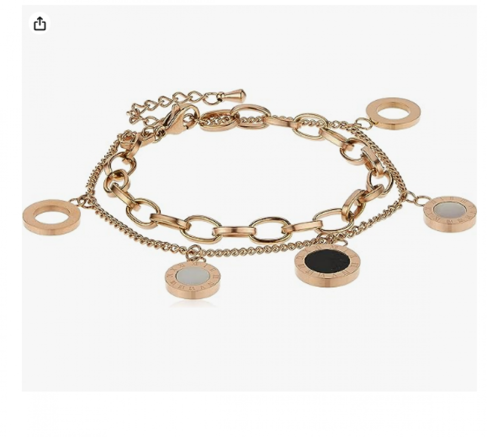 سوار مطلي بلون ذهبي وردي من LEE COOPER بطول 54 ملم