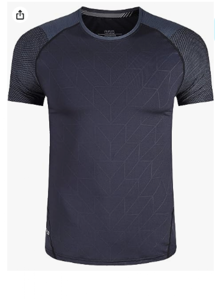 تيشيرت بيسيك اكتيف كومبريشن رياضي باكمام قصيرة للرجال سريع الجفاف برقبة دائرية ضيقة للجري وصالة الالعاب الرياضية خفيف الوزن، كول، جاف، واقي من الطفح الجلدي من وات فلو