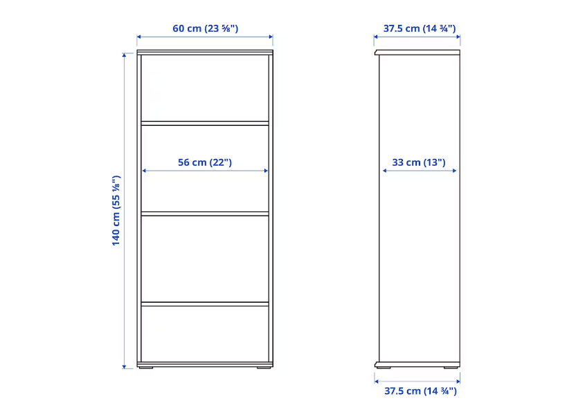 SKRUVBY مجموعة تخزين تلفزيون, أسود-أزرق, 216x38x140 سم