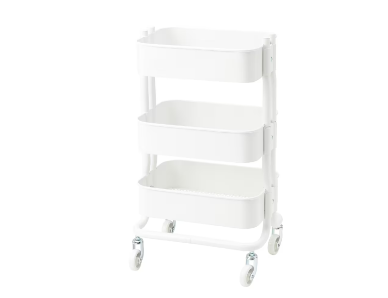 عربة RSHULT من IKEA ثلاثية الرفوف قابلة للتعديل 28x38x65 سم