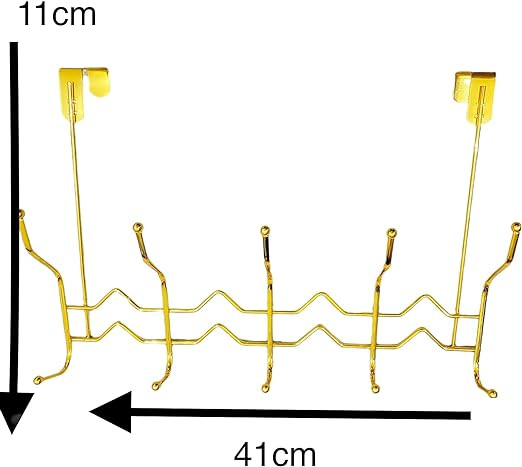 شماعة باب، 10 خطافات على شماعة الباب، افضل شماعات لتعليق المناشف وملابس الرجال والنساء (لون ذهبي)