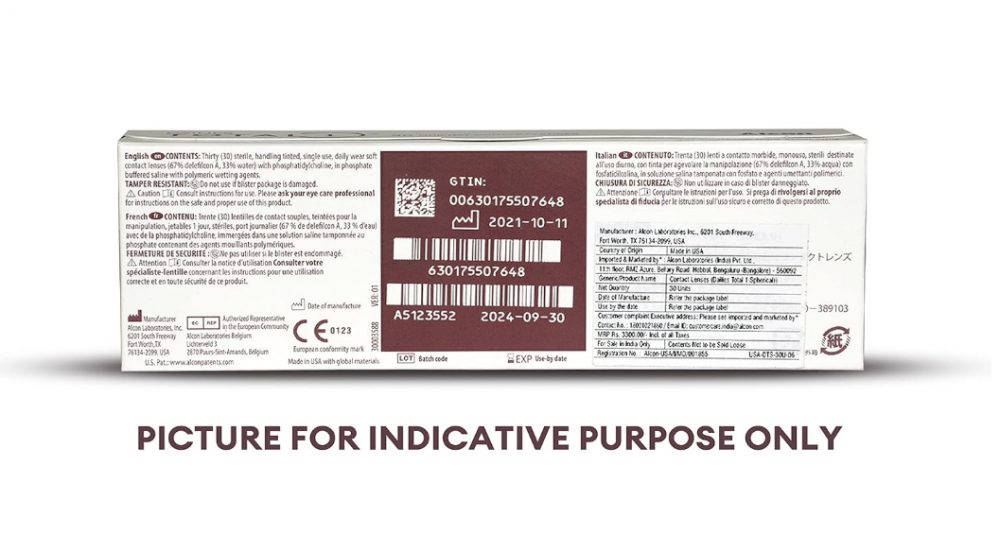 عدسات لاصقة يومية الكون 30 حبة تدرج مائي مريح لتصحيح النظر