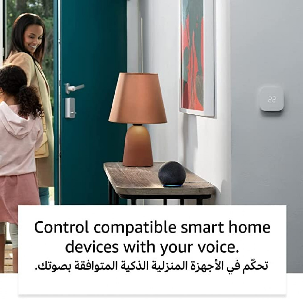 Echo Dot (الجيل الخامس) | سماعة بلوتوث ذكية مع أليكسا | استخدم صوتك للتحكم بالأجهزة المنزلية الذكية، وتشغيل تلاوة القرآن أو الموسيقى، وغيرها المزيد (متوفر الآن باللهجة الخليجية) | رمادي غامق مدة التجهيز 10 ايام