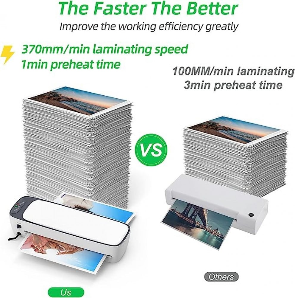 موريليان مجموعة ماكينة تغليف سطح المكتب مقاس ايه 3 بنظام تغليف ساخن وبارد 2 بكرة عرض 12.5 انش كحد اقصى مع اداة قص الورق واداة ثقب دائرية وحلقة ربط