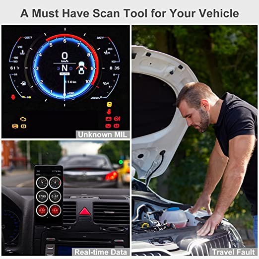 محول الماسح الضوئي Friencity اللاسلكي WiFi OBD II OBD2 ، قارئ رمز التشخيص التلقائي وأداة المسح الضوئي لأنظمة iOS و Android و Windows ، اقرأ وامسح ضوء فحص محرك السيارة لعام 1996 والمركبات الأحدث