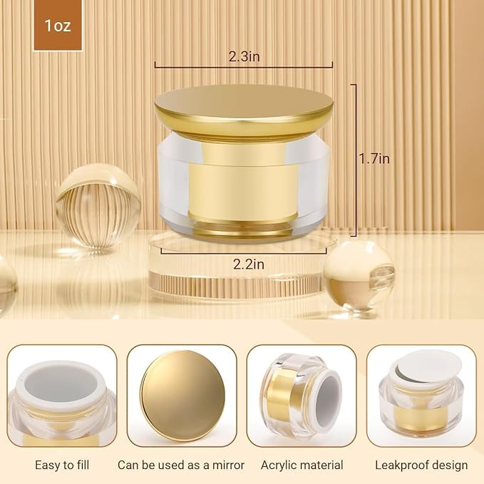 برطمان كريم قابل لإعادة الملء من سيوسي SiuSi ذهبي 1 أونصة