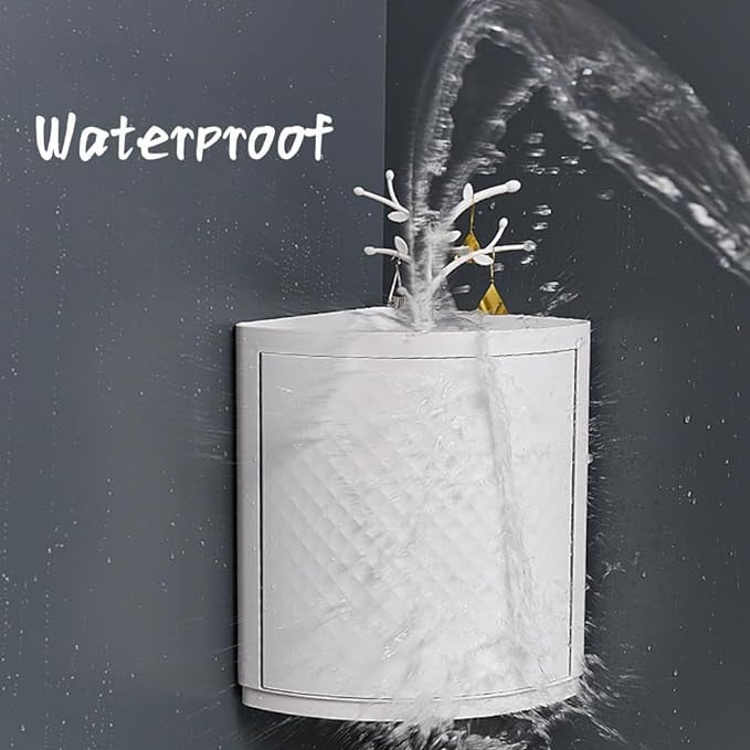 نيوستايل رفوف زاوية الحمام الدوارة 360 درجة، رف تخزين خزانة زاوية المطبخ متعدد الوظائف، رف مثلث دوار مع تصميم خطاف فرع