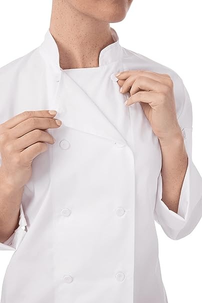 معطف شيف نسائي من Chef Works بتصميم نحيف ووزن 4.6 أونصة