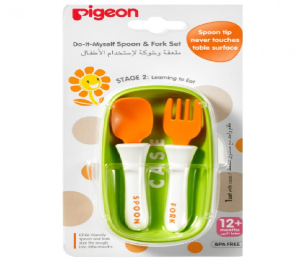 طقم ملاعق وشوك للأطفال أدوات تغذية للفطام 12 شهر أواني طعام