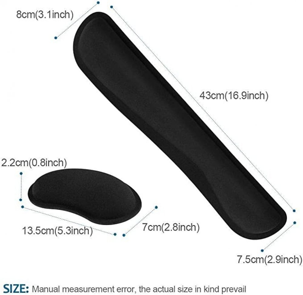 وسادة معصم من إسفنج الذاكرة لدعم المعصم للماوس للعمل ولعب العاب الفيديو للكمبيوتر واللاب توب مجموعة من قطعتين