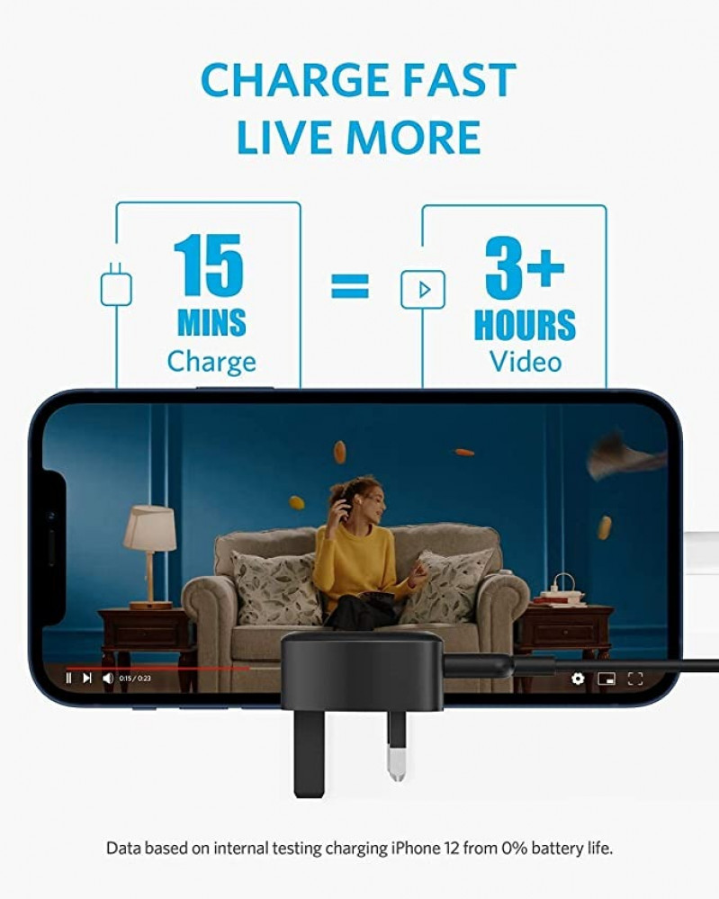 كيبل باور بورت III اصدار نانو بقدرة 20 واط وتيار عالي الجهد اسود