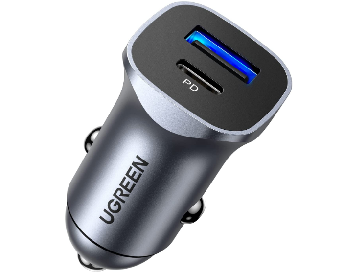 يوجرين شاحن سيارة سريع PD 24W شاحن لهاتف iPhone 14 منفذ USB مزدوج محول السيارة متوافق مع iPhone 14 Pro Max 14 Pro 1413 Pro Max 12 Pro و iPad 9 وiPad mini 6 وSamsung S22 وHuawei Mate20 وغيرهايوجرين شاحن سيارة سريع PD 24W شاحن لهاتف iPhone 14 منفذ USB مزدوج