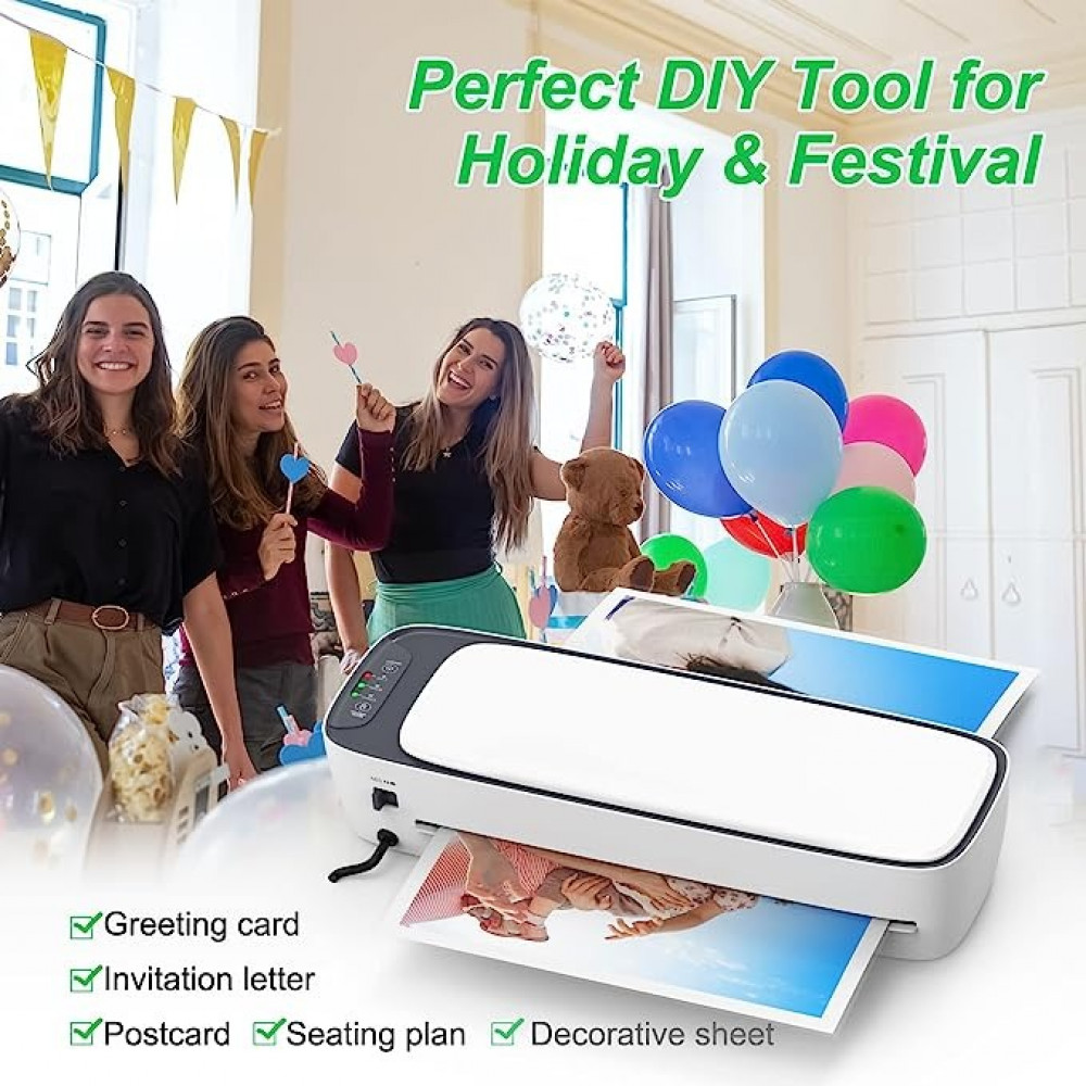 موريليان مجموعة ماكينة تغليف سطح المكتب مقاس ايه 3 بنظام تغليف ساخن وبارد 2 بكرة عرض 12.5 انش كحد اقصى مع اداة قص الورق واداة ثقب دائرية وحلقة ربط