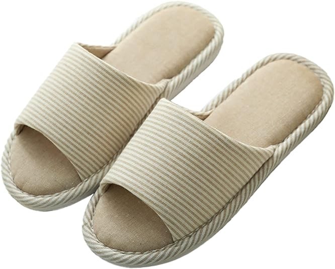 شبشب منزلي فيدسايد كتان مفتوح الأصابع نعل EVA مانع للانزلاق 3738