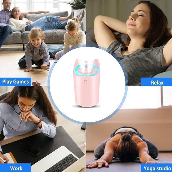 مرطب هواء ارابيست سعة 3 لتر بفوهتين وضوء ليلي 7 ألوان