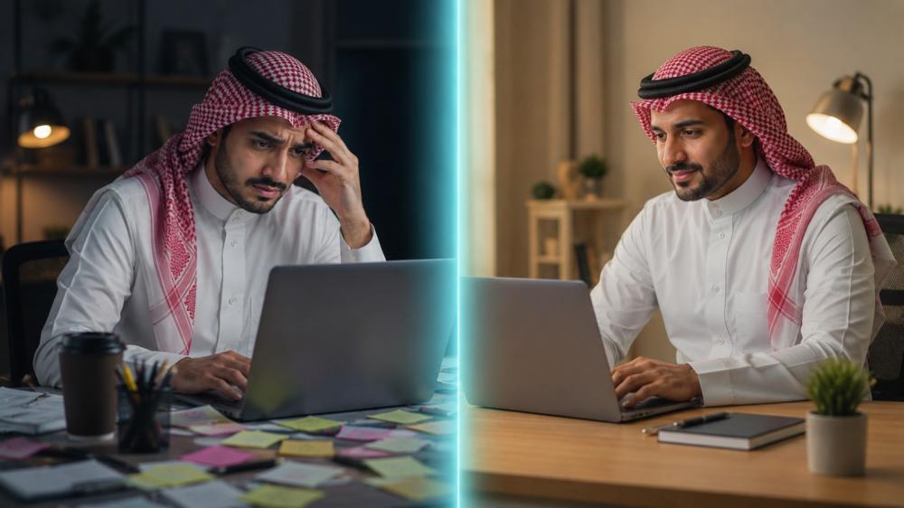 مقارنة بين شخص يحصل على نتيجة غير مرضية وآخر يحصل على نتيجة دقيقة عند
