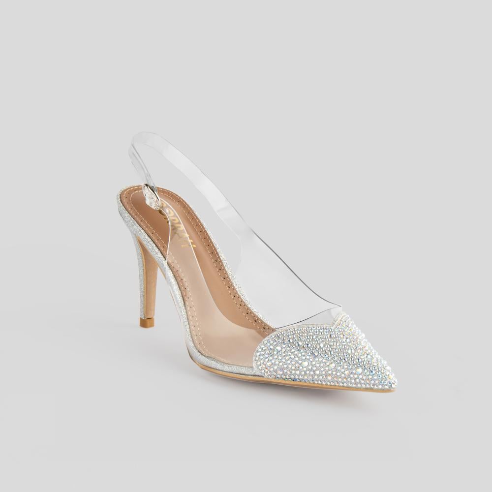 حذاء كعب عالي شفاف