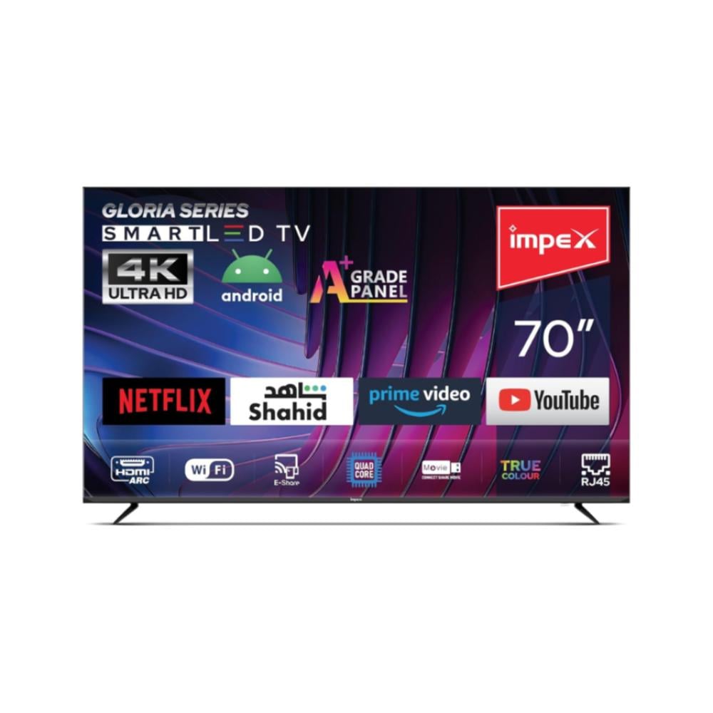 تلفزيون أمبيكس الذكي 70 بوصة 4K UHD LED بنظام أندرويد