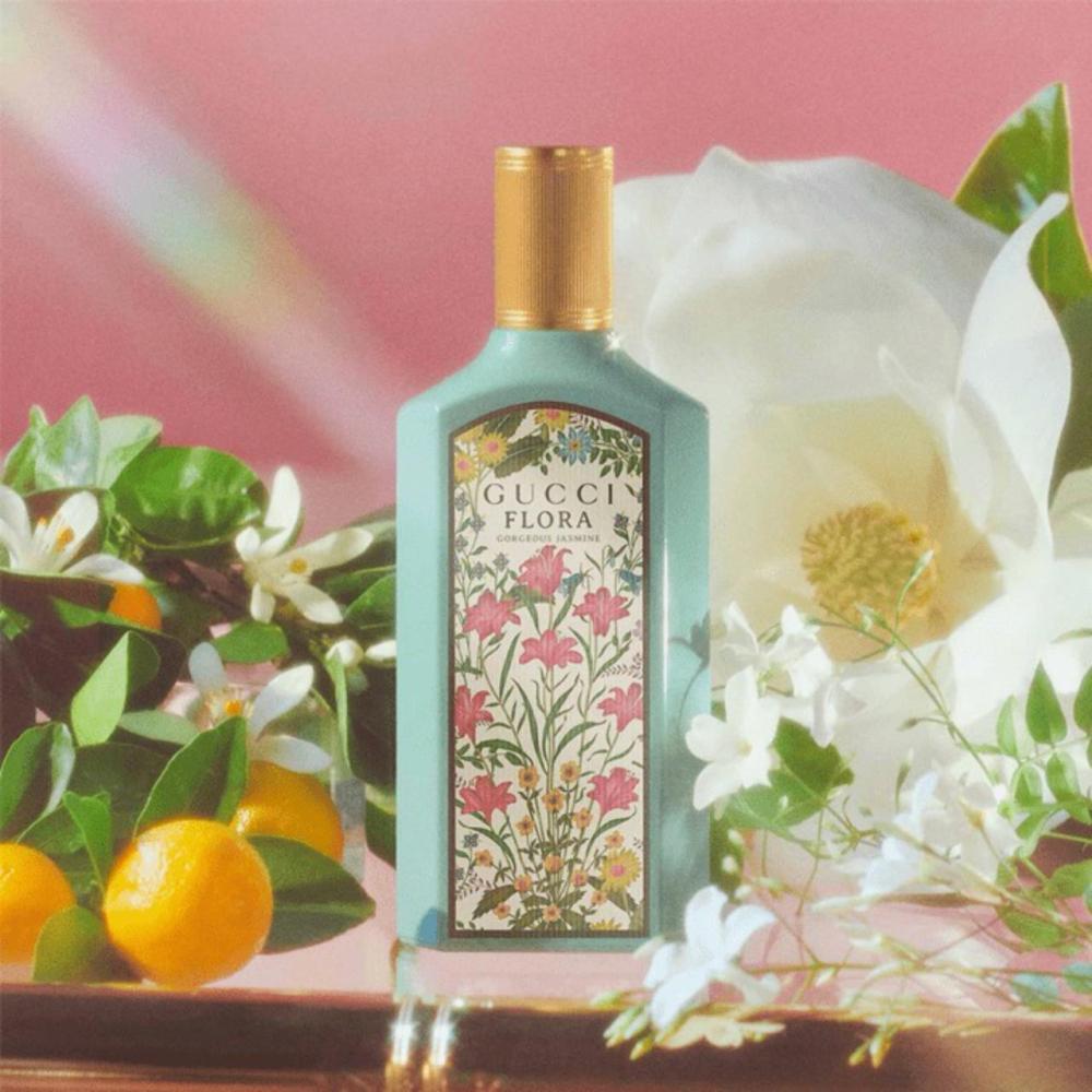 عطر غوتشي فلورا جورجيوس جاسمين للنساء - أو دي بارفان، 100 مل| Gucci Flora Gorgeous Jasmine for Women - Eau De Parfum 100ml