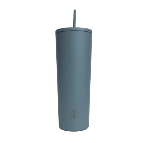 كوب مع مزاز | Cup with Straw 24oz/700ml - لون أزرق...